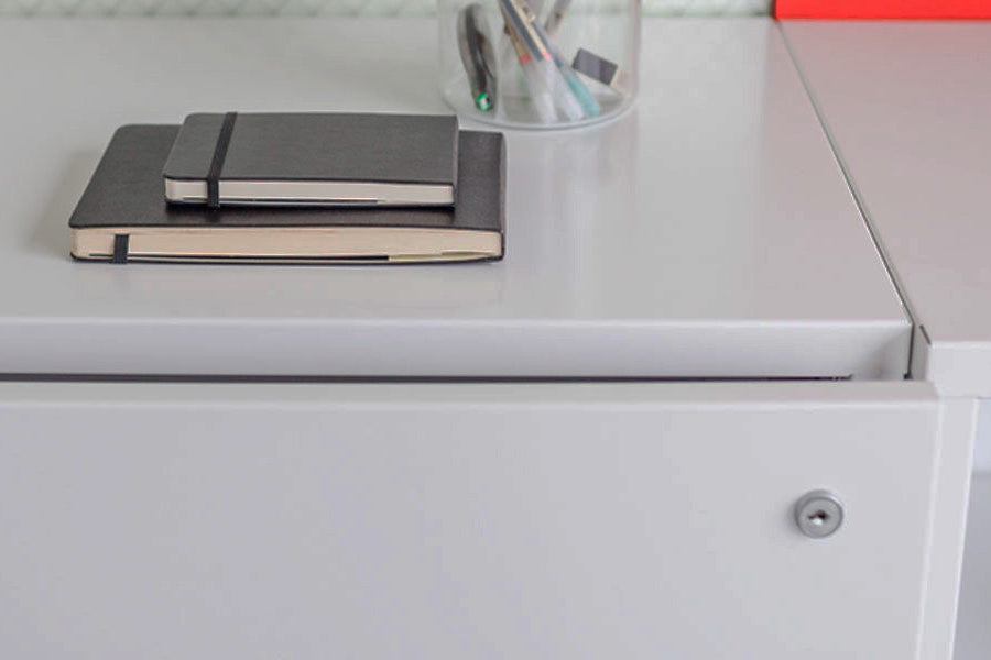 Detail of Heartwork Building Block lateral file porthole and keyhole