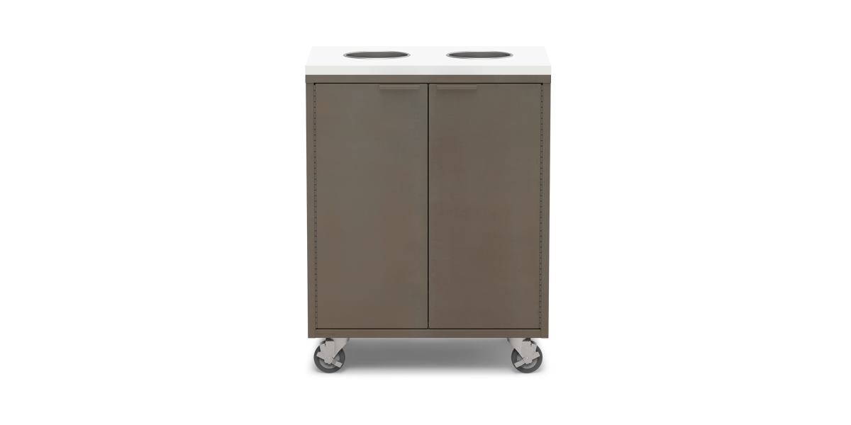 Active Duty Recycling Credenza 30W | 2 Bin