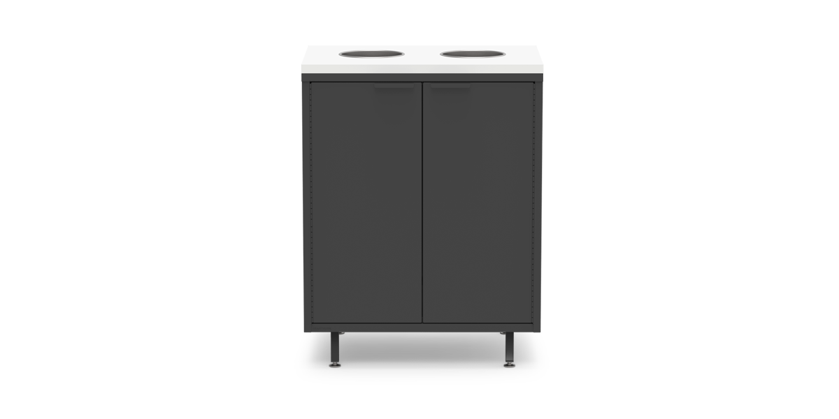 Active Duty Recycling Credenza 30W | 2 Bin