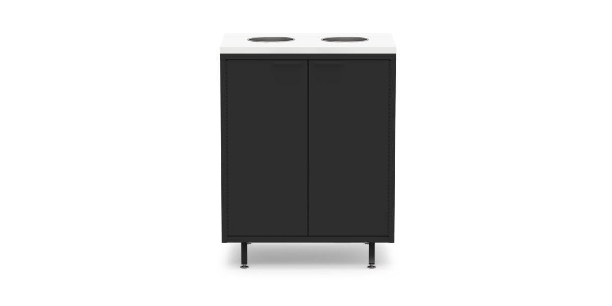 Active Duty Recycling Credenza 30W | 2 Bin