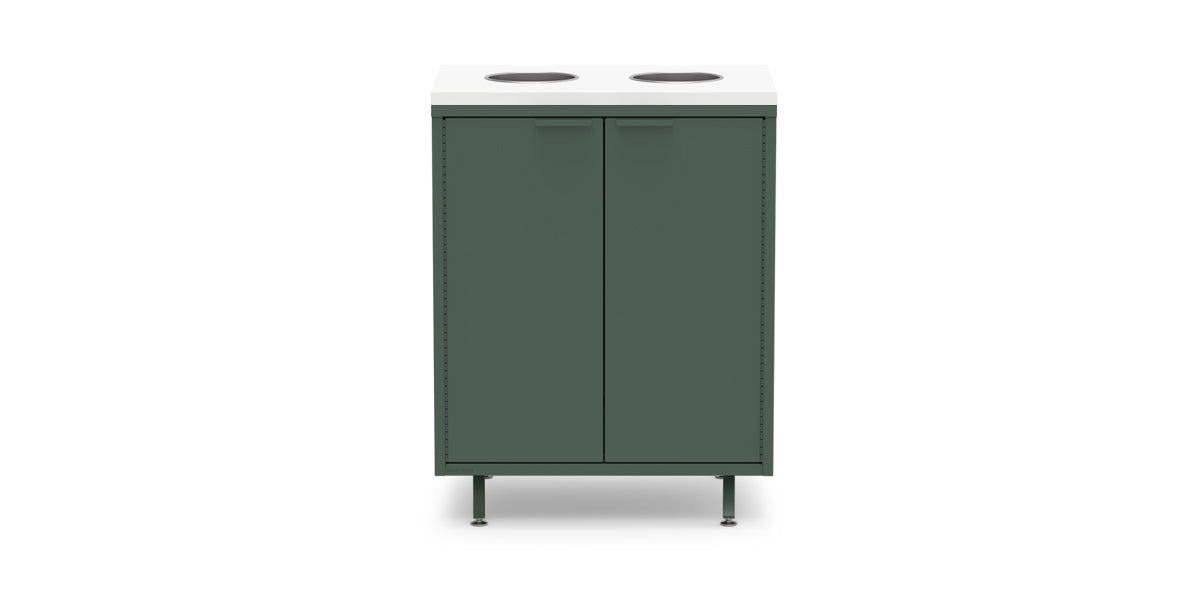 Active Duty Recycling Credenza 30W | 2 Bin