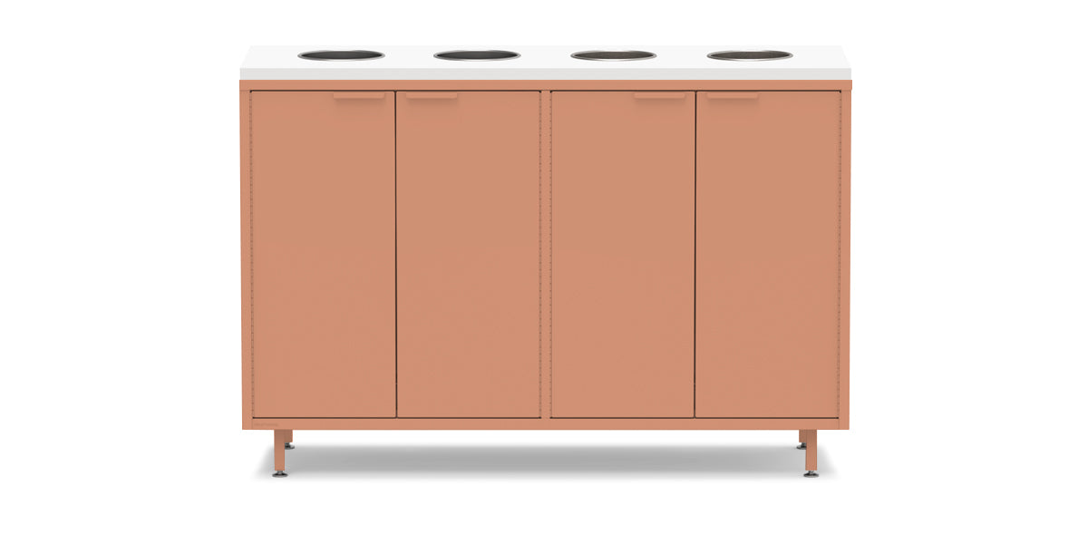 Active Duty Recycling Credenzas 60W | 4 Bin