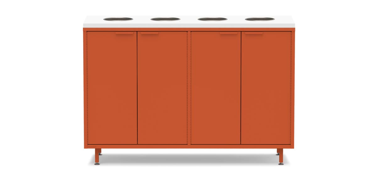 Active Duty Recycling Credenza 60W | 2 - 4 Bin