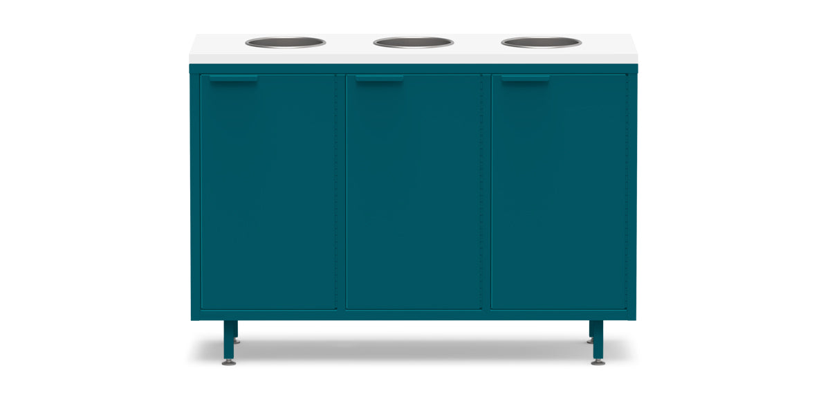 Active Duty ADA Recycling Credenza 47W | 3 Bin