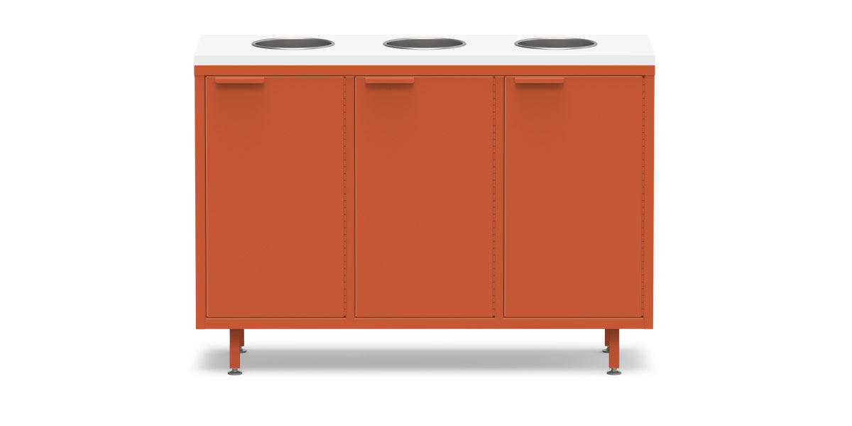 Active Duty ADA Recycling Credenza 47W | 3 Bin