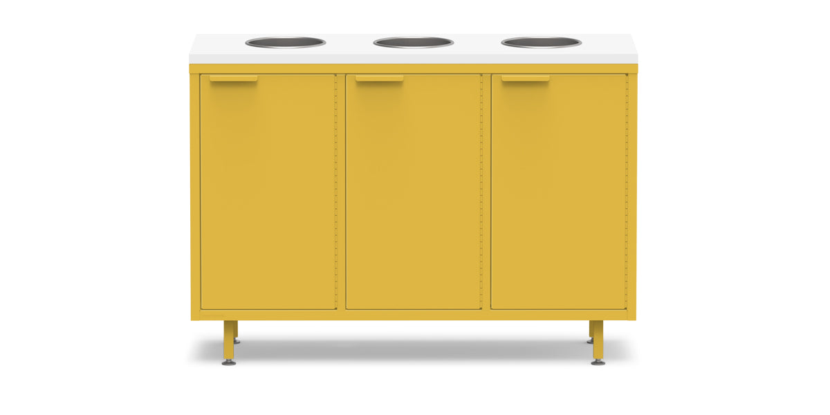 Active Duty ADA Recycling Credenza 47W | 3 Bin