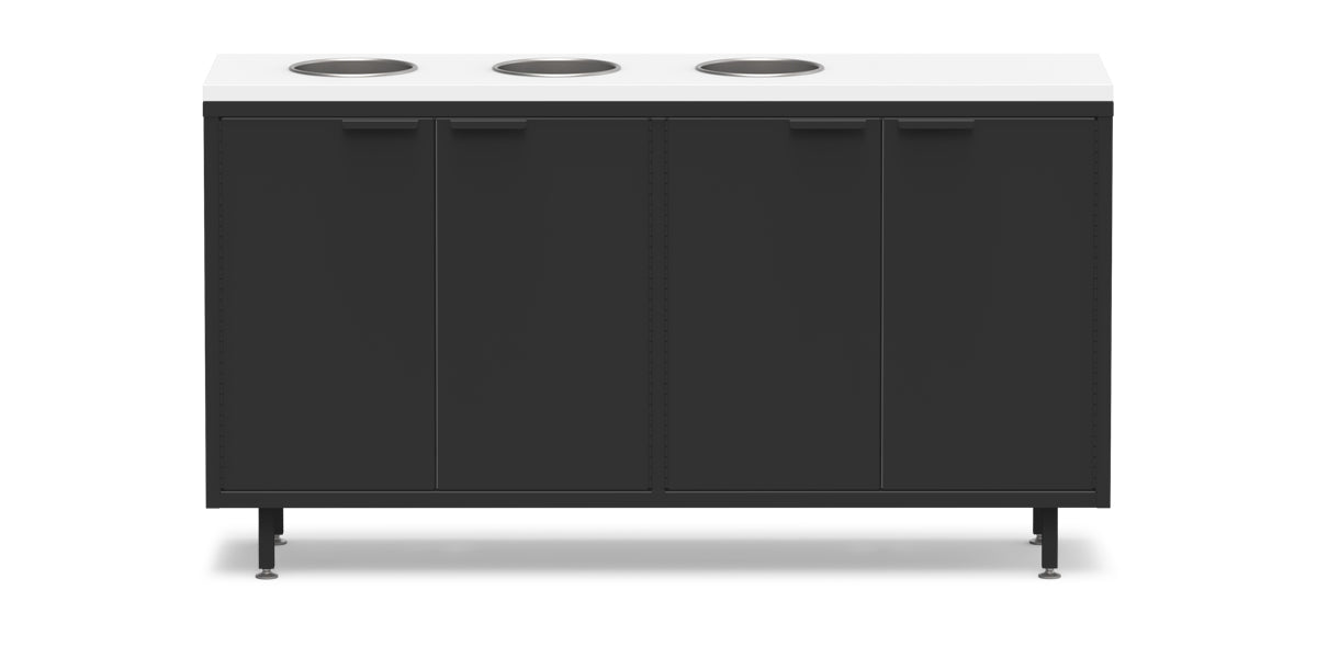 Active Duty ADA Recycling Credenza 60W | 2 Bin, 3 Bin, or 4 Bin