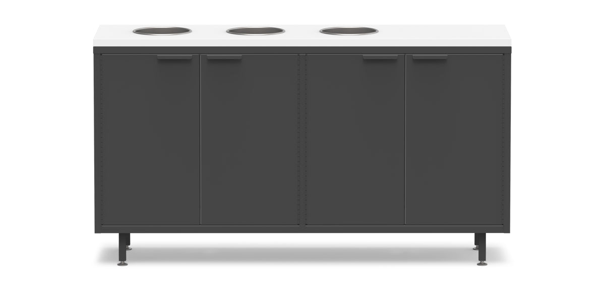 Active Duty ADA Recycling Credenza 60W | 2 Bin, 3 Bin, or 4 Bin