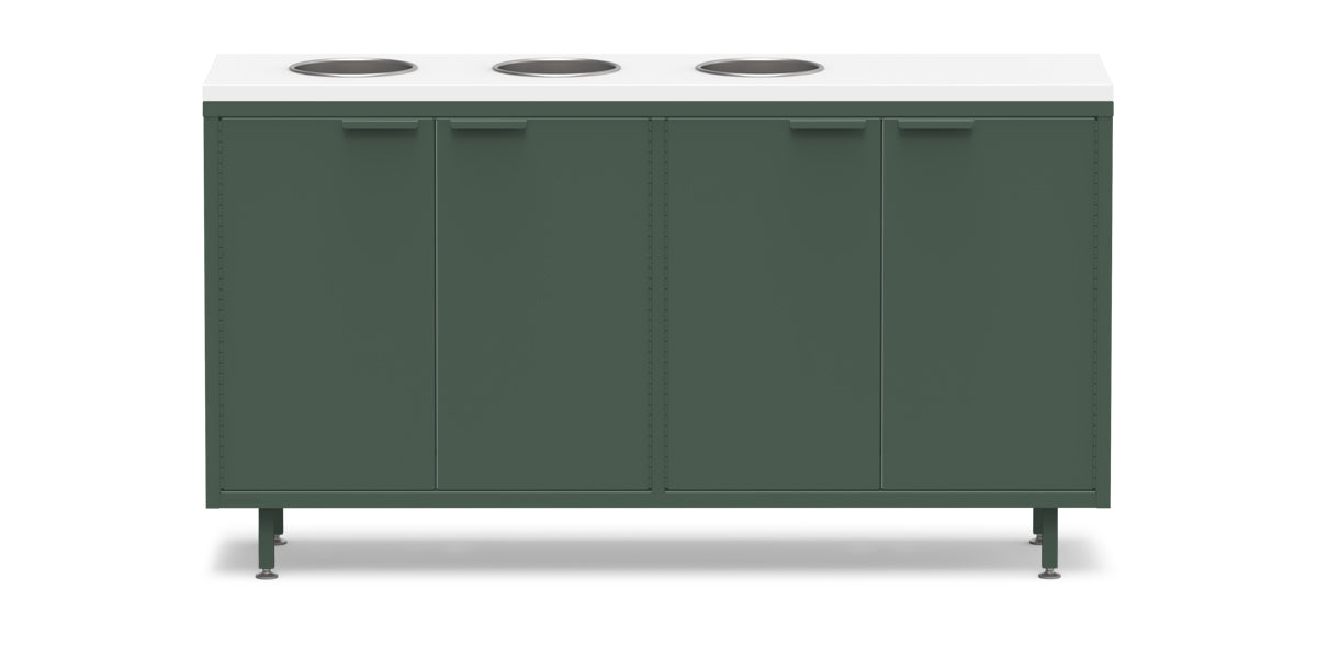 Active Duty ADA Recycling Credenza 60W | 2 Bin, 3 Bin, or 4 Bin