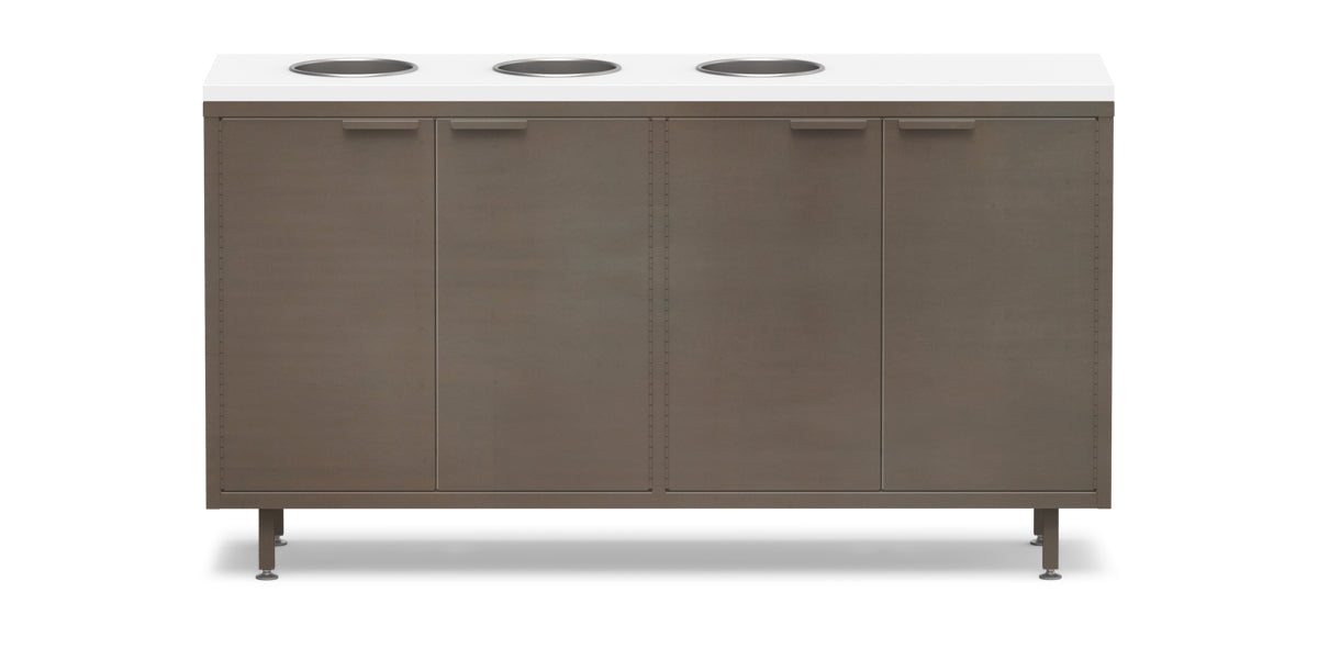 Active Duty ADA Recycling Credenza 60W | 2 Bin, 3 Bin, or 4 Bin
