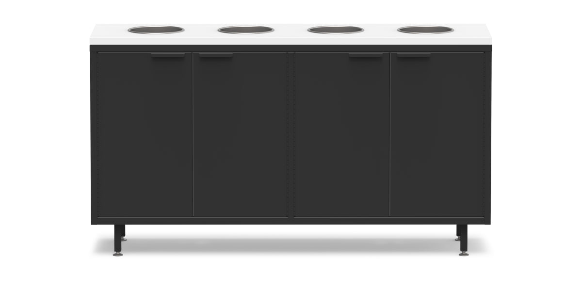 Active Duty ADA Recycling Credenza 60W | 2 Bin, 3 Bin, or 4 Bin