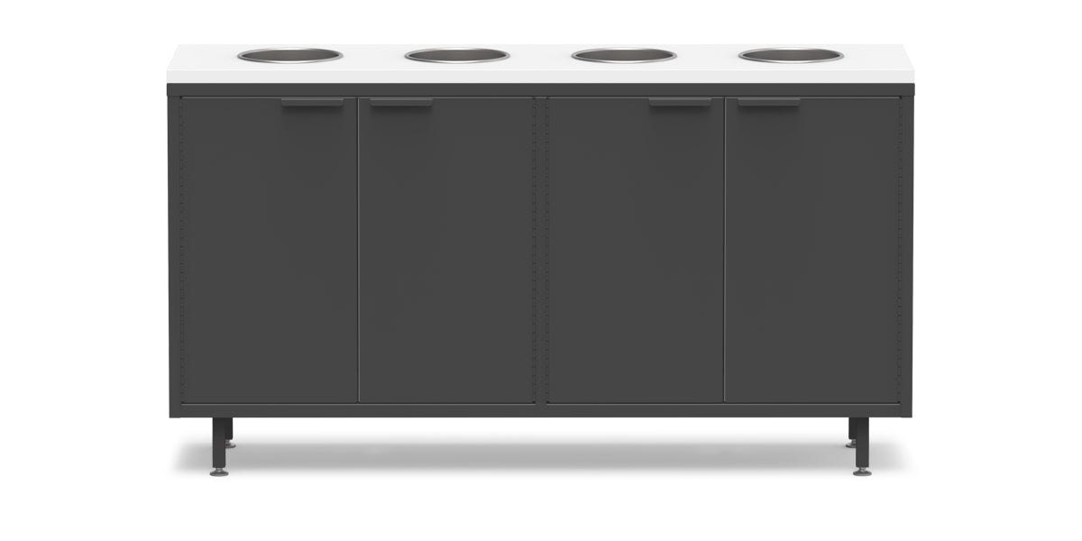 Active Duty ADA Recycling Credenza 60W | 2 Bin, 3 Bin, or 4 Bin