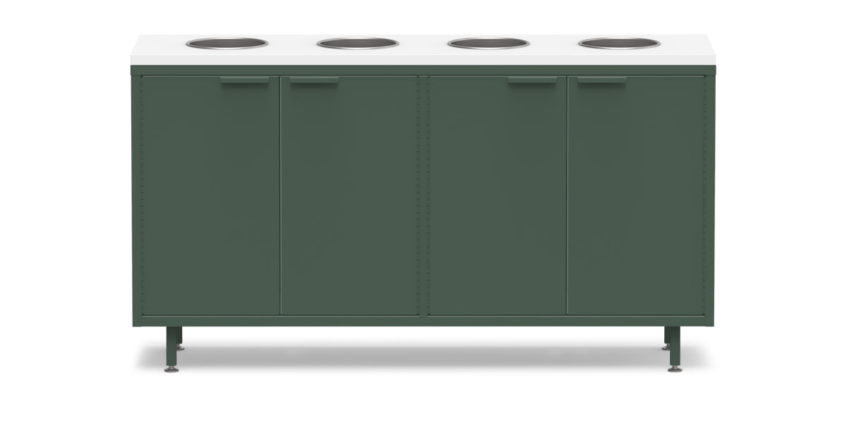 Active Duty ADA Recycling Credenza 60W | 2 Bin, 3 Bin, or 4 Bin