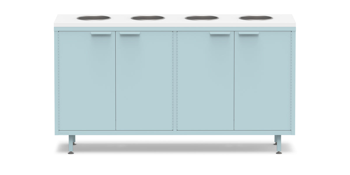 Active Duty ADA Recycling Credenza 60W | 2 Bin, 3 Bin, or 4 Bin