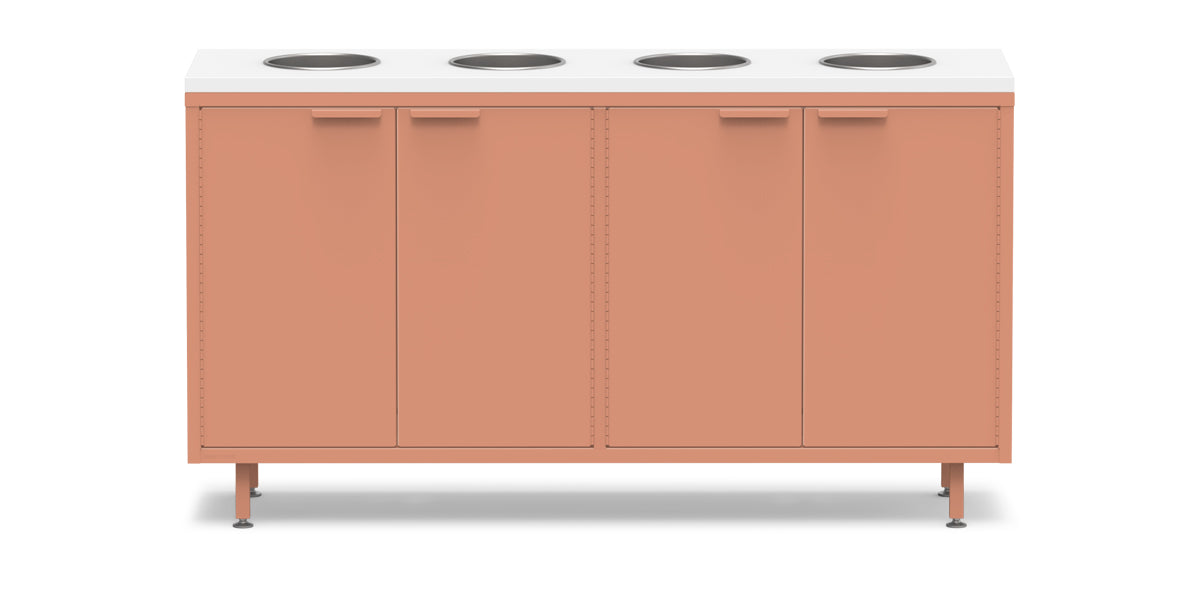 Active Duty ADA Recycling Credenza 60W | 2 Bin, 3 Bin, or 4 Bin