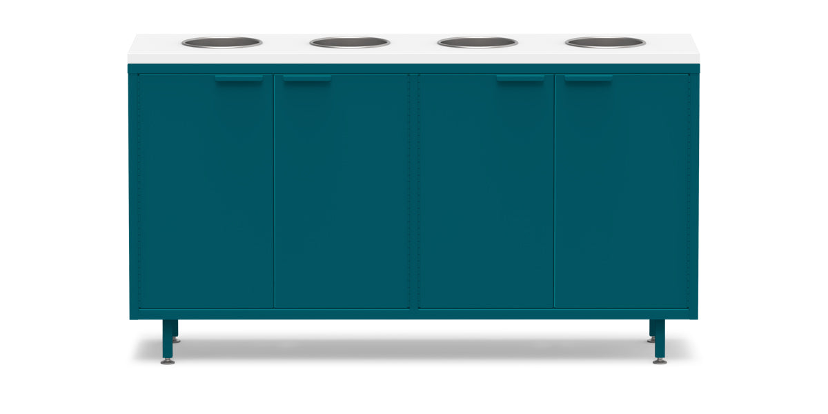 Active Duty ADA Recycling Credenza 60W | 2 Bin, 3 Bin, or 4 Bin