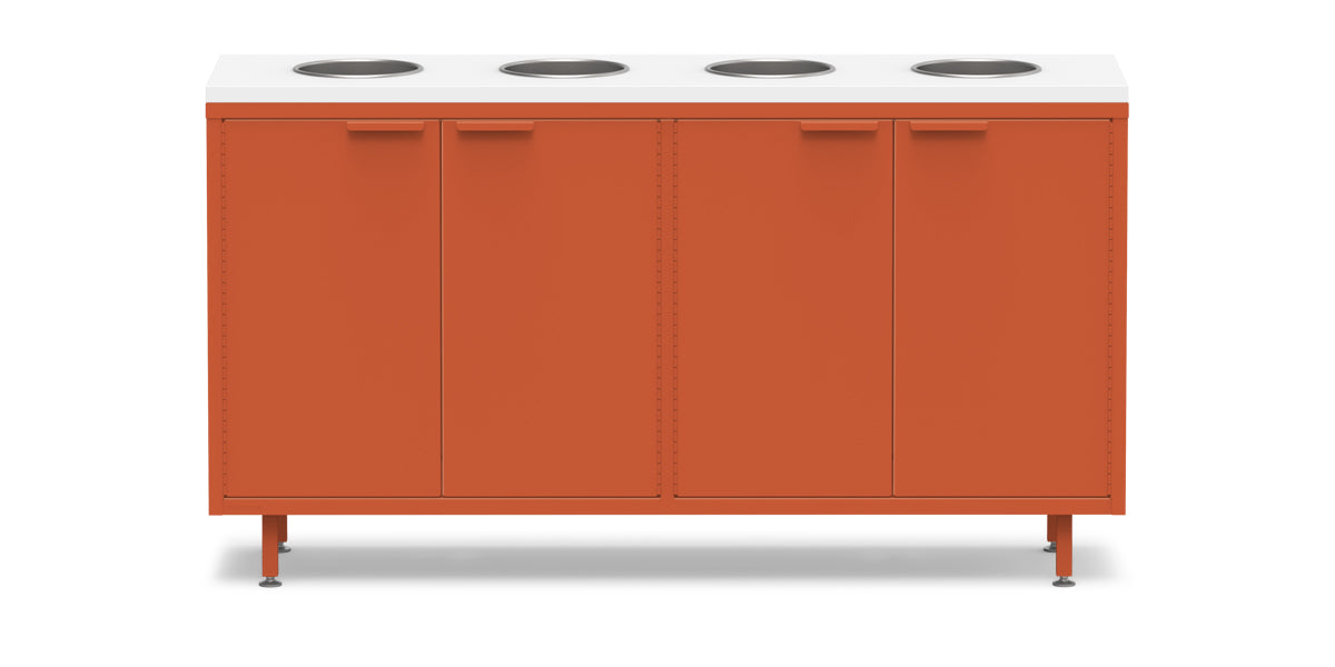 Active Duty ADA Recycling Credenza 60W | 2 Bin, 3 Bin, or 4 Bin