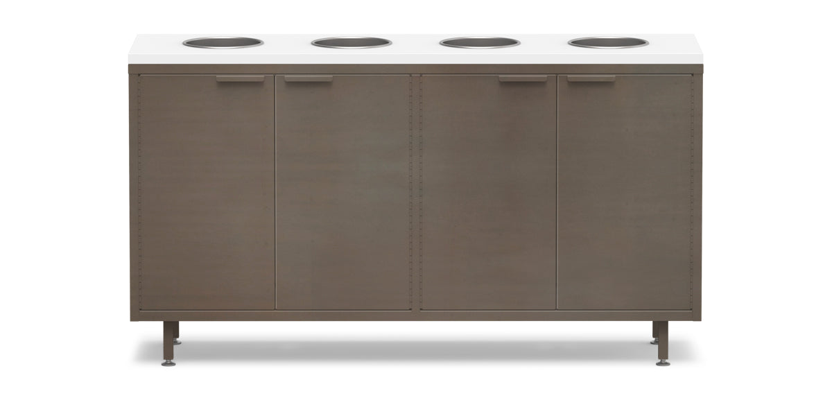 Active Duty ADA Recycling Credenza 60W | 2 Bin, 3 Bin, or 4 Bin