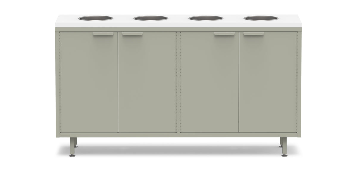 Active Duty ADA Recycling Credenza 60W | 2 Bin, 3 Bin, or 4 Bin